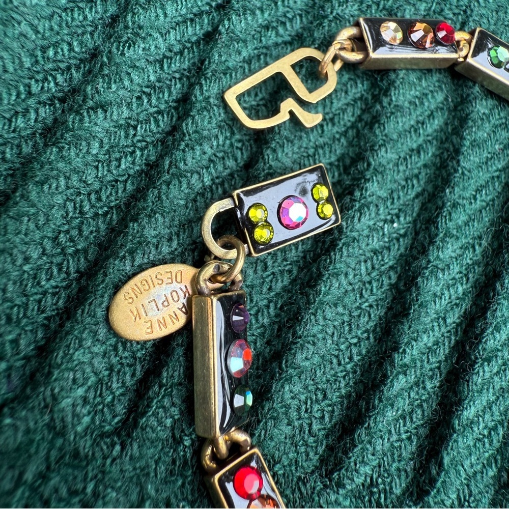 Anne Koplik Vintage Multicolor Rectangular Chain Link Bracelet - Picture 6 of 8